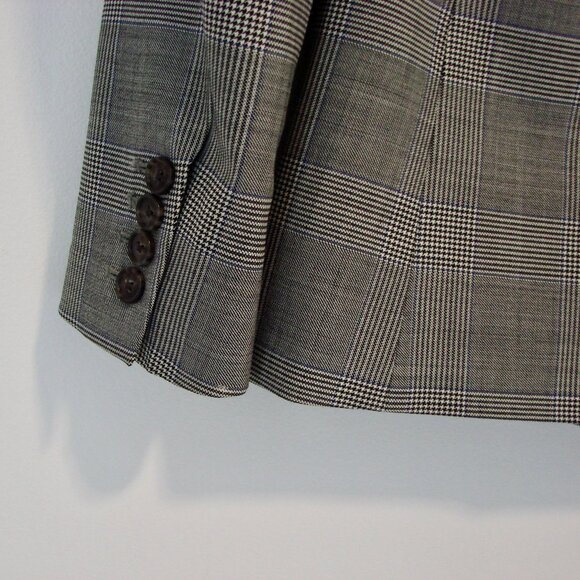 J Crew Glen Plaid Wool Blazer Jacket Gray Blue Double Breasted NEW NWOT Size 2 - Picture 15 of 16